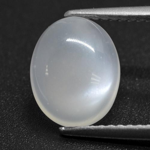 Pietra di luna Bianco traslucido naturale da 2.47 ct, Taglio ovale, Traslucido