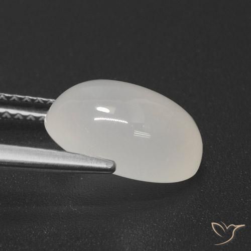Pietra di luna Bianco traslucido naturale da 3.49 ct, Ovale, Traslucido