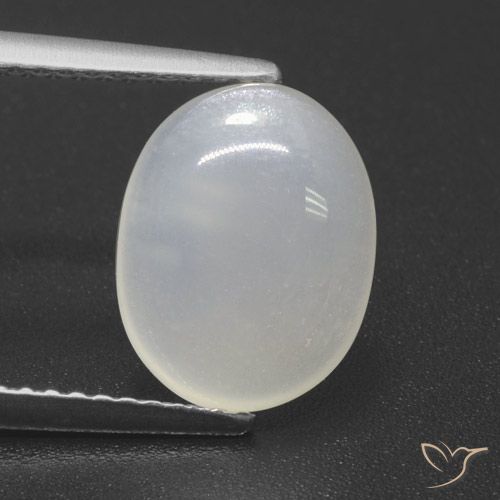 Pietra di luna Bianco traslucido naturale da 2.85 ct, Taglio ovale, Traslucido