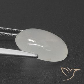 Pietra di luna Bianco traslucido naturale da 2.85 ct, Taglio ovale, Traslucido