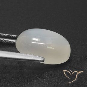 Pietra di luna Bianco traslucido naturale da 3.58 ct, Ovale, Traslucido