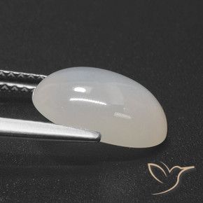 Pietra di luna Bianco caldo naturale da 3.25 ct, Ovale, Traslucido