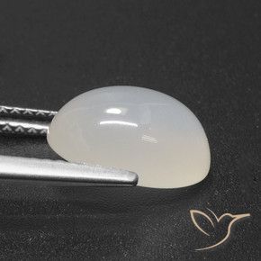 Pietra di luna bianco perla naturale da 3.52 ct, Ovale, Traslucido