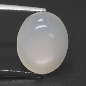 Pietra di luna Bianco naturale da 5.70 ct, Taglio ovale, Traslucido