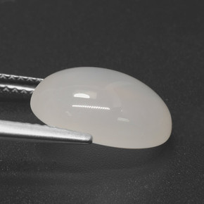 Pietra di luna Bianco naturale da 5.70 ct, Taglio ovale, Traslucido