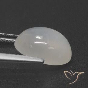Pietra di luna Bianco traslucido naturale da 4.49 ct, Ovale, Traslucido