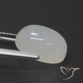 Pietra di luna Bianco naturale da 4.49 ct, Ovale, Traslucido