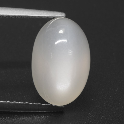 Pietra di luna naturale bianco da 4,23 ct, taglio ovale, traslucido