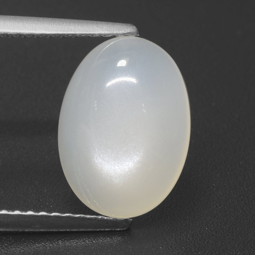 Pietra di luna Bianco naturale da 3.91 ct, Taglio ovale, Traslucido