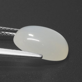 Pietra di luna Bianco naturale da 3.91 ct, Taglio ovale, Traslucido