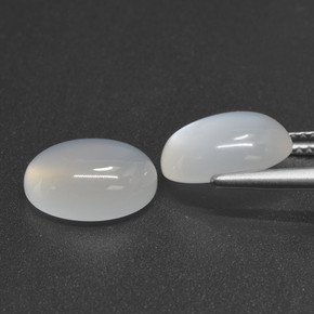 Pietra di luna naturale bianco da 6,61 ct, taglio ovale, traslucido