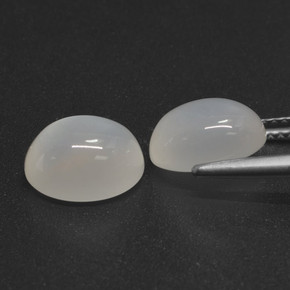 Pietra di luna naturale bianco da 5,78 ct, taglio ovale, traslucido