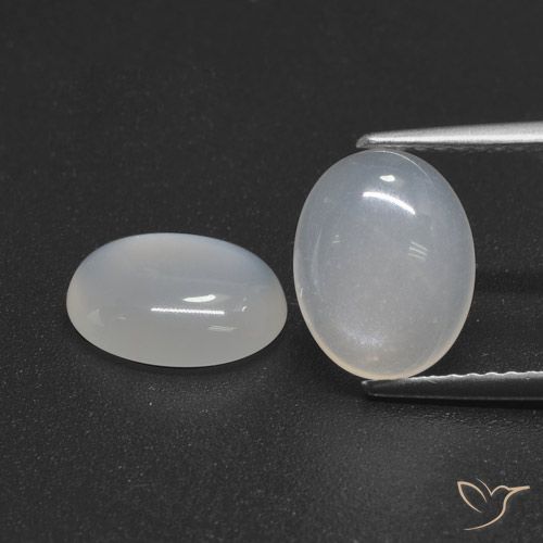 4.18ctw Naturale Bianco traslucido Pietra di luna, Ovale, Traslucido