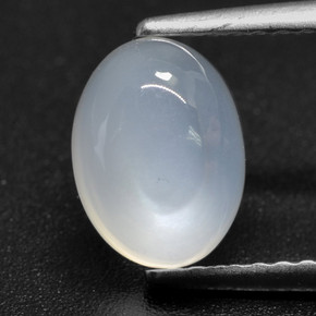 Pietra di luna bianco traslucido naturale da 1,74 ct, taglio ovale, traslucido