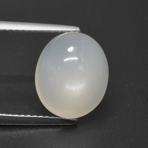 Pietra di luna Bianco crema naturale da 5.21 ct, Taglio ovale, Traslucido