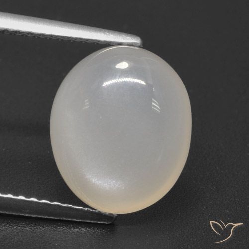 Pietra di luna naturale bianco da 4,87 ct, taglio ovale, traslucido