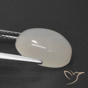 Pietra di luna naturale bianco da 4,87 ct, taglio ovale, traslucido