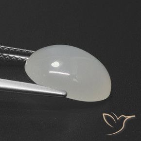 Pietra di luna Bianco crema naturale da 4.47 ct, Ovale, Traslucido