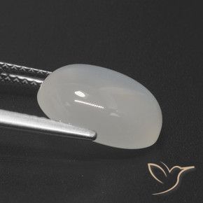 Pietra di luna Bianco crema naturale da 4.59 ct, Ovale, Traslucido