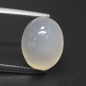 Pietra di luna Bianco naturale da 5.35 ct, Taglio ovale, Traslucido