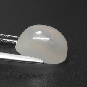 Pietra di luna Bianco naturale da 5.35 ct, Taglio ovale, Traslucido