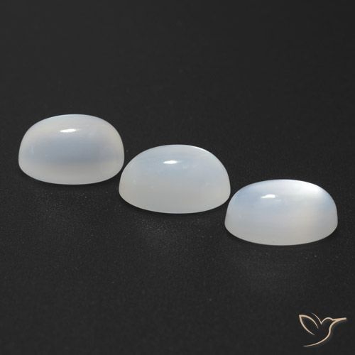 5.51ctw Naturale Bianco traslucido Pietra di luna, Ovale, Traslucido
