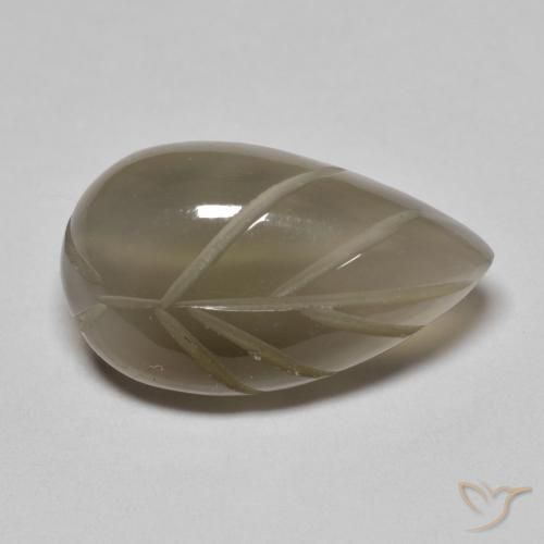 9.32ct Naturale Grigio Marrone Pietra di luna, Taglio a fantasia, Traslucido