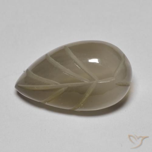 Pietra di luna Grigio Marrone naturale da 9.32 ct, Taglio a fantasia, Traslucido