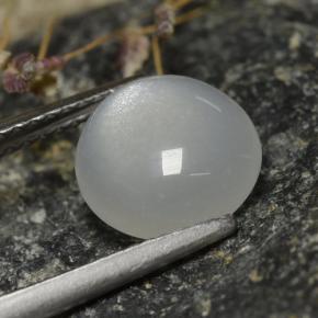 Pietra di luna naturale bianco da 2,30 ct, taglio rotondo, traslucido