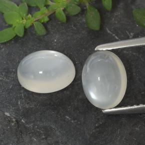 Pietra di luna naturale bianco da 3,19 ct, taglio ovale, traslucido