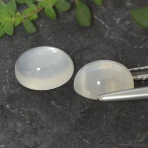 Pietra di luna naturale bianco da 3,19 ct, taglio ovale, traslucido
