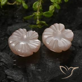 Gemme di Pietra di luna Marrone Molto Chiaro naturale da 5.24 ct, Taglio a fiore, Traslucido