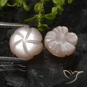 Gemme di Pietra di luna Marrone Molto Chiaro naturale da 5.24 ct, Taglio a fiore, Traslucido