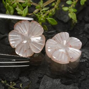 Pietra di luna naturale marrone da 4,98 ct, taglio fiore, traslucido