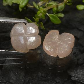 Pietra di luna naturale marrone da 2,08 ct, taglio fiore, traslucido
