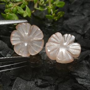 Pietra di luna naturale marrone da 3,50 ct, taglio fiore, traslucido