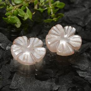 Pietra di luna naturale marrone da 3,50 ct, taglio fiore, traslucido