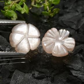 Pietra di luna naturale marrone da 3,50 ct, taglio fiore, traslucido