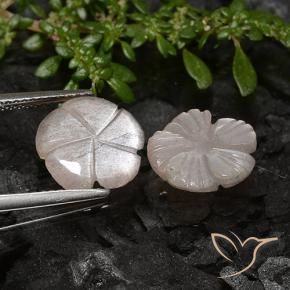 Gemme di Pietra di luna Marrone Chiaro Di Arachidi naturale da 4.91 ct, Taglio a fiore, Traslucido