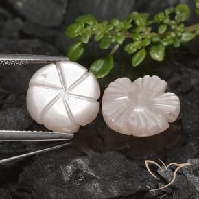 Gemme di Pietra di luna Marrone Molto Chiaro naturale da 7.56 ct, Taglio a fiore, Traslucido