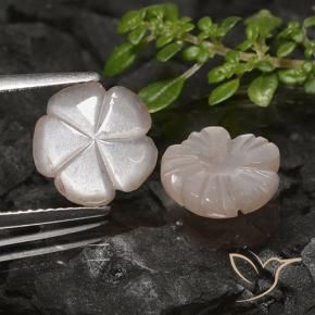 Gemme di Pietra di luna Marrone Caramello Chiaro naturale da 4.83 ct, Taglio a fiore, Traslucido