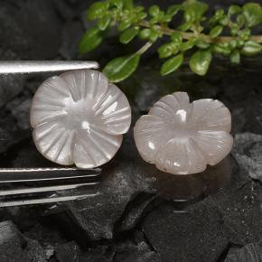 Pietra di luna naturale marrone da 6,57 ct, taglio fiore, traslucido