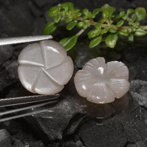 Pietra di luna naturale marrone da 6,57 ct, taglio fiore, traslucido
