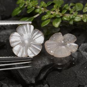 Pietra di luna naturale marrone da 2,72 ct, taglio fiore, traslucido