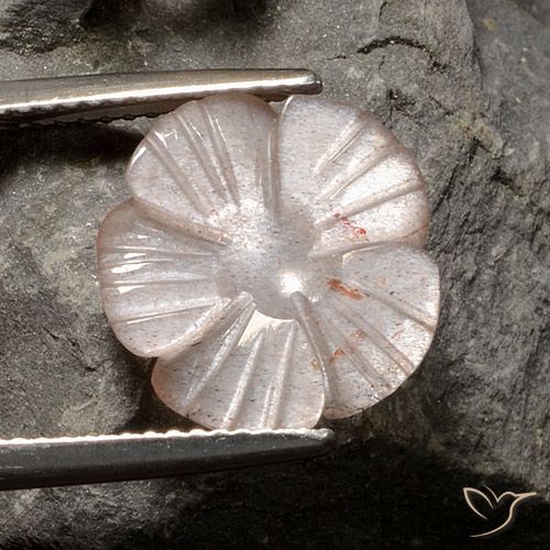 4.07ct Naturale Marrone neutro Pietra di luna, Taglio a fiore, Traslucido