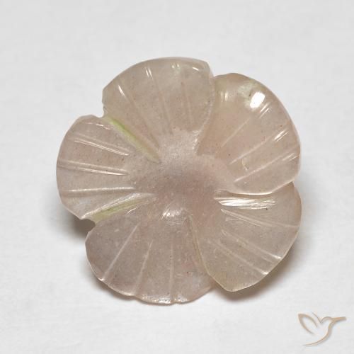 4.13ct Naturale Nude Pietra di luna, Taglio a fiore, Traslucido