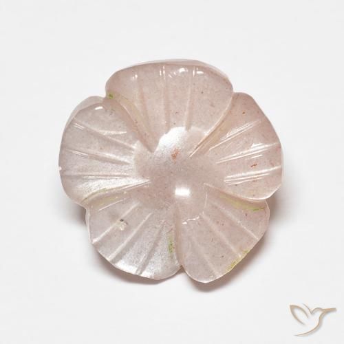 Pietra di luna Rosa salmone naturale da 4.47 ct, Taglio a fiore, Traslucido