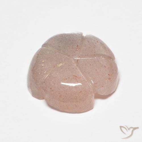 Pietra di luna Rosa salmone naturale da 4.47 ct, Taglio a fiore, Traslucido