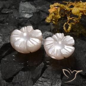 Gemme di Pietra di luna Marrone Molto Chiaro naturale da 6.16 ct, Taglio a fiore, Traslucido