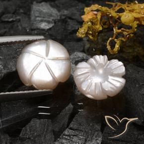 Gemme di Pietra di luna Marrone Molto Chiaro naturale da 6.16 ct, Taglio a fiore, Traslucido